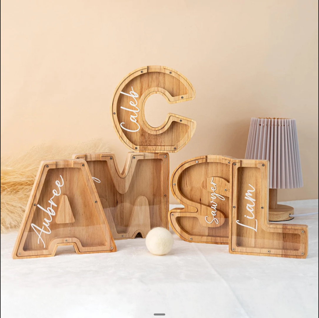 Alphabet Wooden Gullak